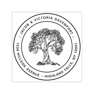 Simple Christian Tree of Life Return Address Self-inking Stamp