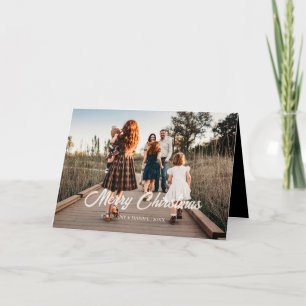 Simple Christmas 1 photo black and white  Holiday Card