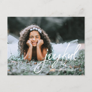 Simple Christmas 2020 Photo Joyful Holiday Postcard