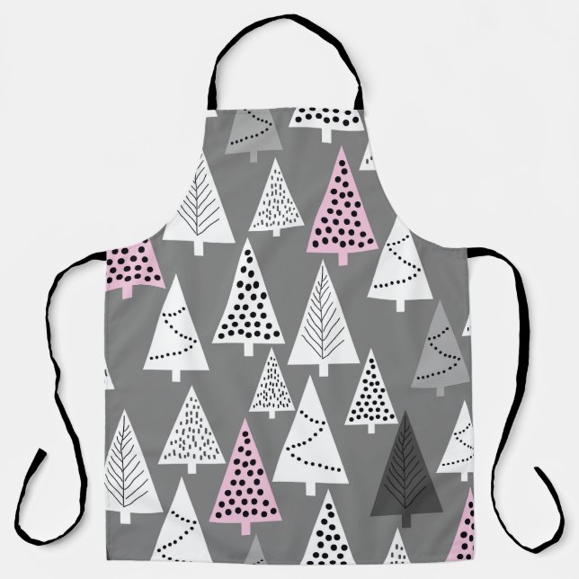 Simple Christmas: Abstract Tree Pattern Apron (Front)
