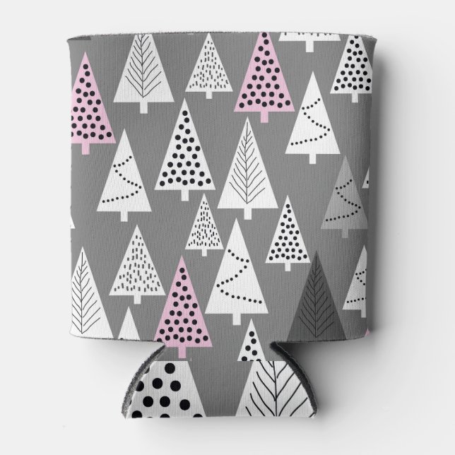 Simple Christmas: Abstract Tree Pattern Can Cooler (Front)