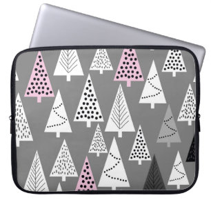 Simple Christmas: Abstract Tree Pattern Laptop Sleeve