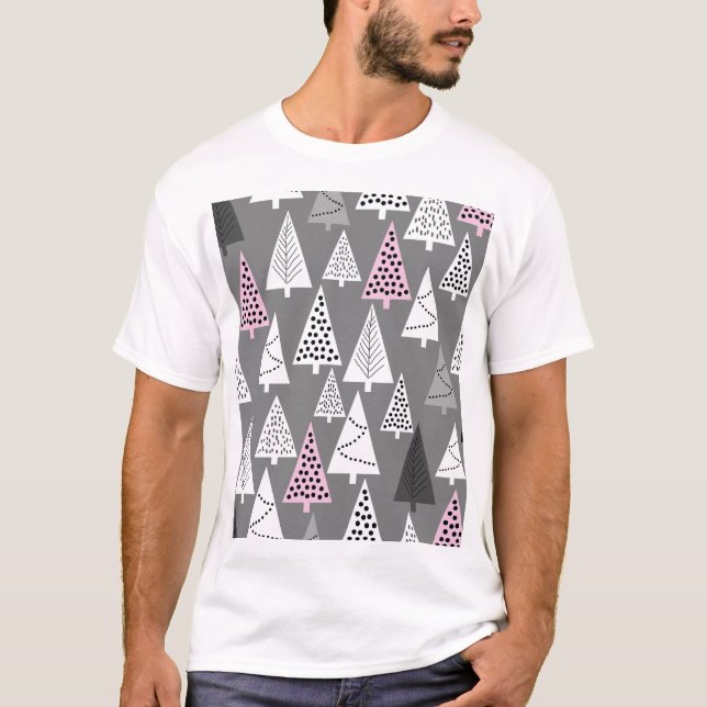 Simple Christmas: Abstract Tree Pattern T-Shirt (Front)