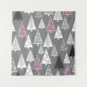 Simple Christmas: Abstract Tree Pattern Tapestry