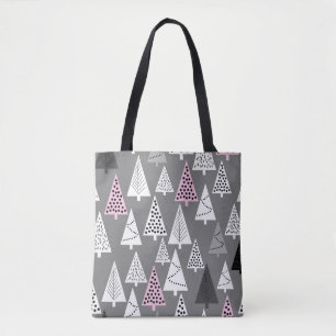 Simple Christmas: Abstract Tree Pattern Tote Bag