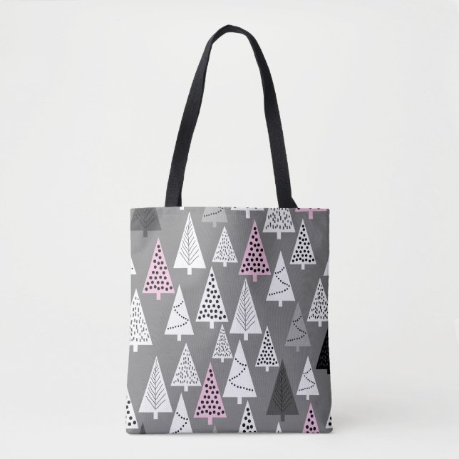 Simple Christmas: Abstract Tree Pattern Tote Bag (Front)