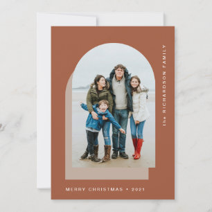 Simple Christmas Arch   Modern Two Photo Holiday Card