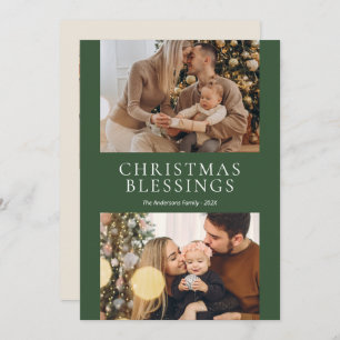 Simple Christmas Blessings   Holiday Card
