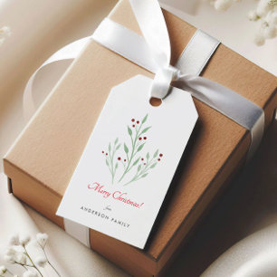 Simple Christmas Cherry Holidays Gift Tags