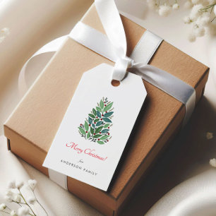 Simple Christmas Cherry Tree Holidays Gift Tags