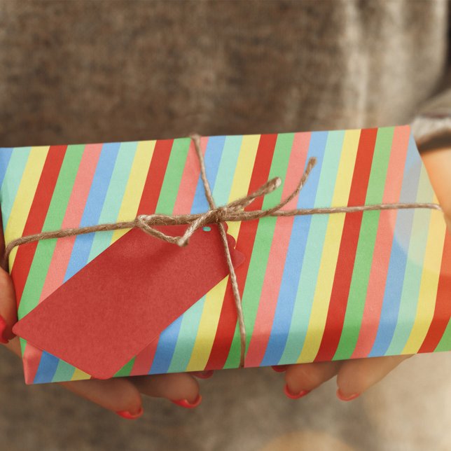 Simple Christmas Colourful Stripes Tissue Paper (Christmas holiday tissue paper. )