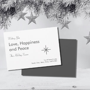 Simple Christmas Family Classic Grey  Holiday Card