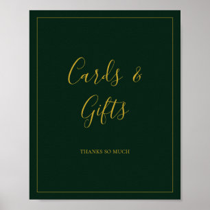 Simple Christmas Green Cards and Gifts Sign