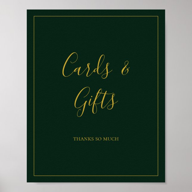Simple Christmas | Green Cards and Gifts Sign (Front)