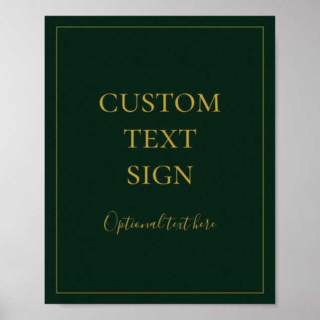 Simple Christmas | Green Cards & Gifts Custom Sign (Front)