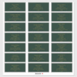 Simple Christmas Green | Guest Address Labels<br><div class="desc">These simple Christmas | green address labels are perfect for your minimalist modern winter wedding. The classic gold luxury calligraphy, along with the traditional green background, all bordered with a minimal frame, is sure to complete the colourful holiday vibe you're looking for. You can personalise with your own photos or...</div>