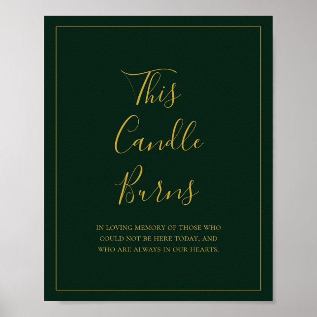Simple Christmas | Green This Candle Burns Sign (Front)