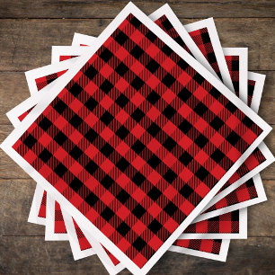 Simple Christmas Holiday Buffalo Check Pattern Napkin