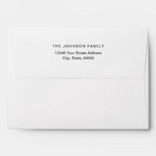 Simple Christmas Holiday Red Lined Envelope