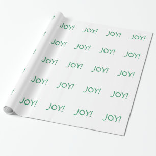 Simple Christmas Joy Holiday Green Font Wrapping Paper