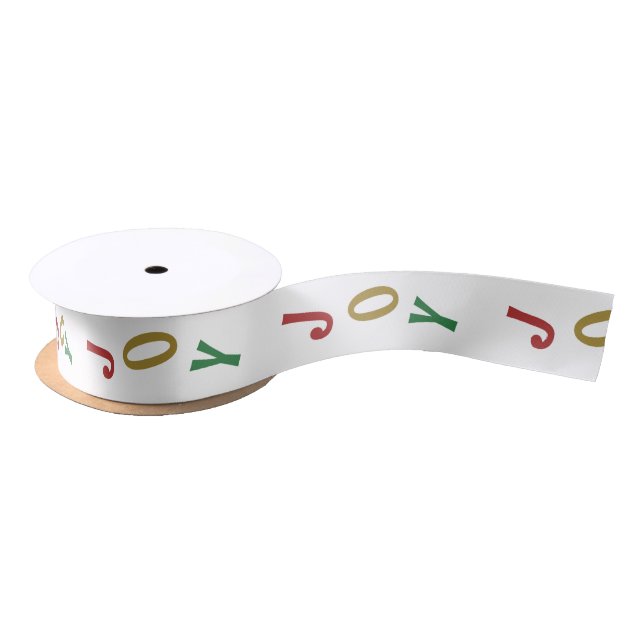 Simple Christmas Joy Holiday Satin Ribbon (Spool)