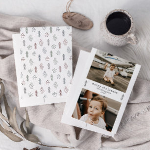 Simple Christmas Minimalist 2 Photo Holiday Card