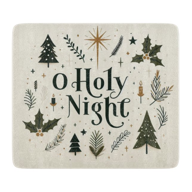 Simple Christmas O Holy Night Cutting Board (Front)