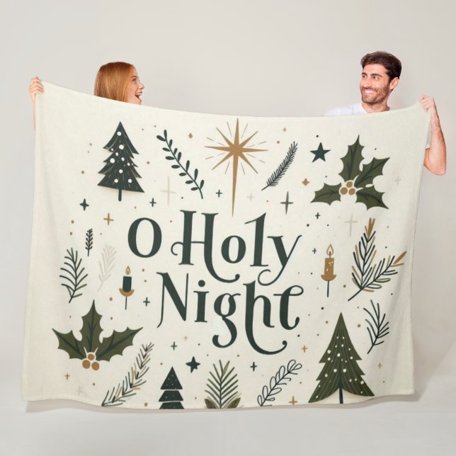 Simple Christmas O Holy Night Fleece Blanket (In Situ)
