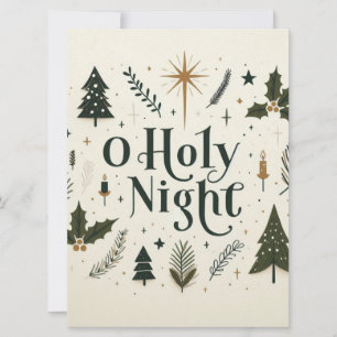 Simple Christmas O Holy Night Holiday Card