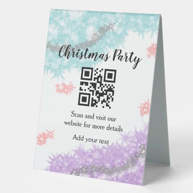 Simple christmas party website barcode QR add name (Front)