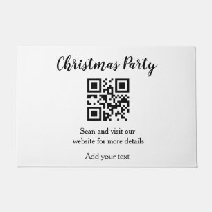 Simple christmas party website barcode QR add name Doormat