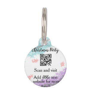Simple christmas party website barcode QR add name Pet Tag