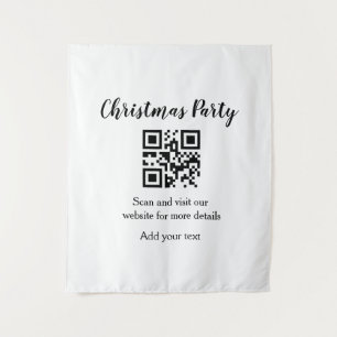 Simple christmas party website barcode QR add name Tapestry