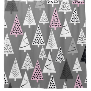 Simple Christmas pattern. Abstract gray and white Shower Curtain