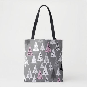 Simple Christmas pattern. Abstract gray and white  Tote Bag
