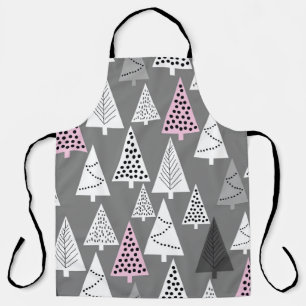 Simple Christmas pattern. Abstract grey and white  Apron