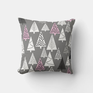Simple Christmas pattern. Abstract grey and white  Cushion