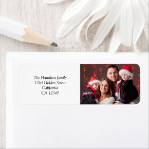 Simple Christmas Photo Address Label Return Address Label