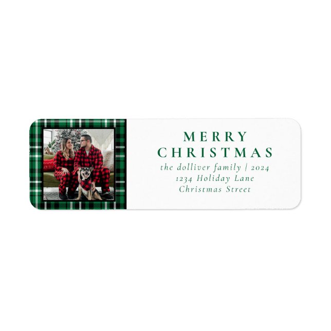 Simple Christmas Photo Return Address Label (Front)