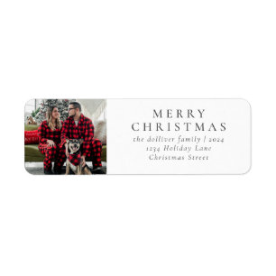 Simple Christmas Photo Return Address Label