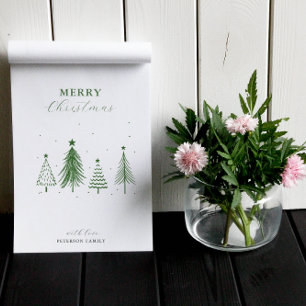 Simple Christmas Pine Tree Pattern Vertical  Holiday Card