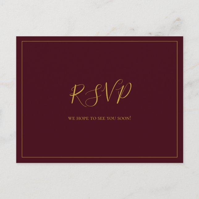 Simple Christmas Red Song Request RSVP Postcard (Front)