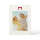 Simple Christmas Red Text & Bows Custom Photo