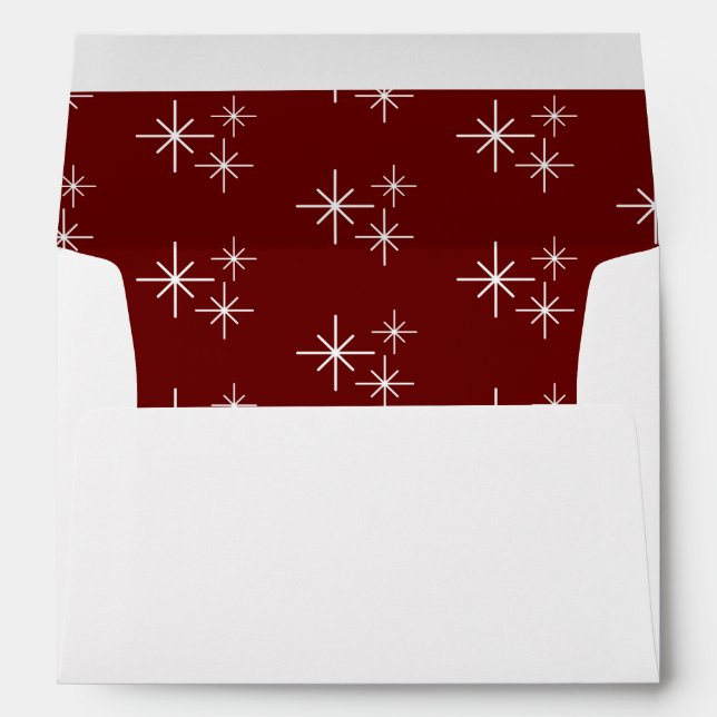 Simple Christmas Snowflake Pattern Red  Envelope (Back (Bottom))