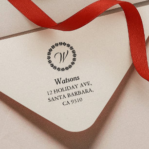 Simple Christmas Snowflakes Family Address Self-inking Stamp