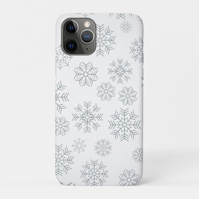 Simple Christmas Snowflakes Pattern iPhone X Case (Back)