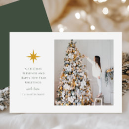 Simple Christmas Star Photo Holiday Card