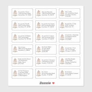 Simple Christmas Tree 18 Recipient Names Addresses