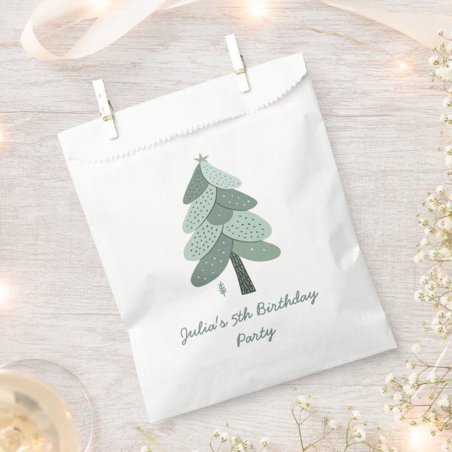Simple Christmas tree Birthday  Favour Bag (Clipped)