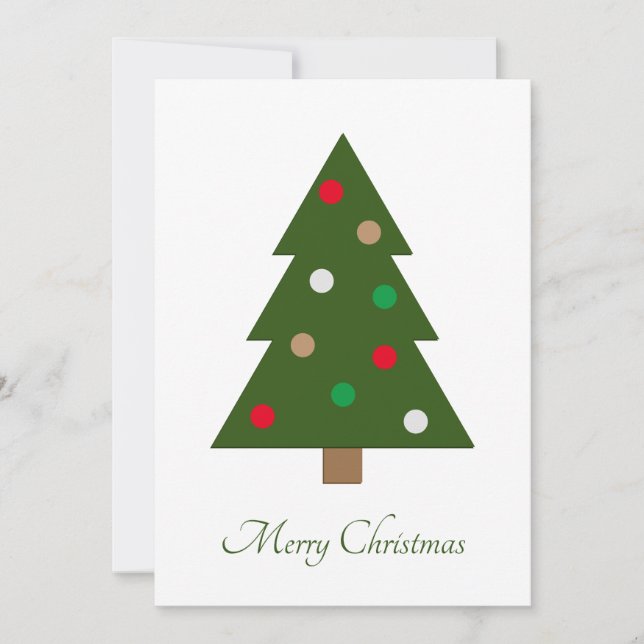 Simple Christmas Tree Holiday Card (Front)
